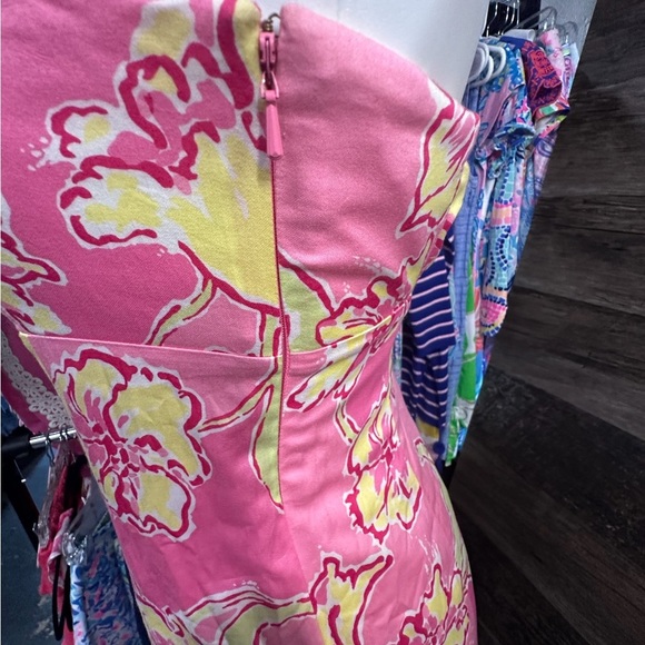 Lilly Pulitzer Pink and Yellow Strapless Bodycon Dress Size 4 - Picture 5 of 11